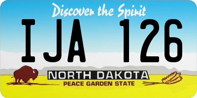 ND license plate IJA126