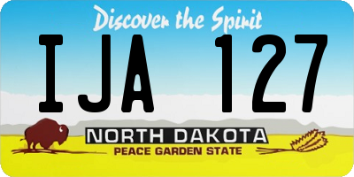 ND license plate IJA127
