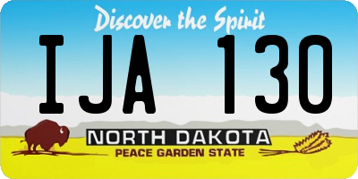 ND license plate IJA130