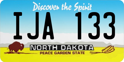 ND license plate IJA133