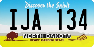 ND license plate IJA134