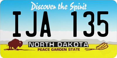 ND license plate IJA135