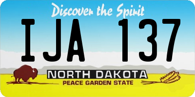 ND license plate IJA137
