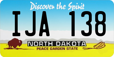 ND license plate IJA138