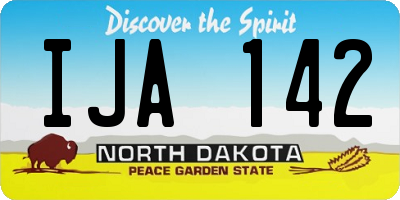 ND license plate IJA142