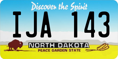 ND license plate IJA143