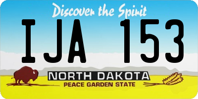 ND license plate IJA153