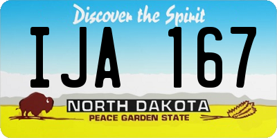 ND license plate IJA167