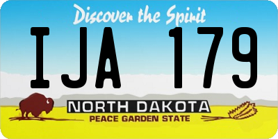 ND license plate IJA179