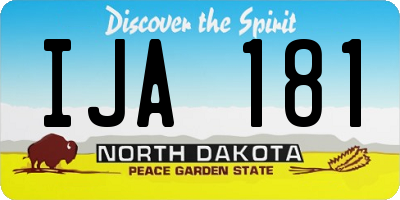 ND license plate IJA181
