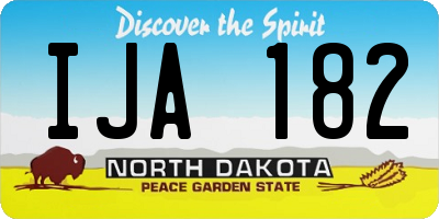 ND license plate IJA182