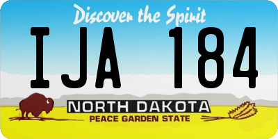 ND license plate IJA184