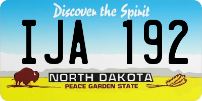 ND license plate IJA192