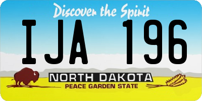 ND license plate IJA196
