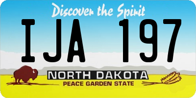 ND license plate IJA197