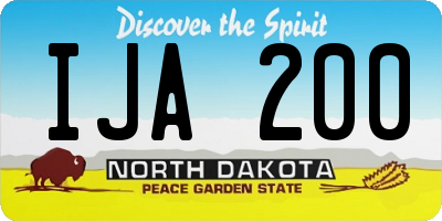ND license plate IJA200