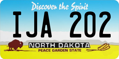 ND license plate IJA202