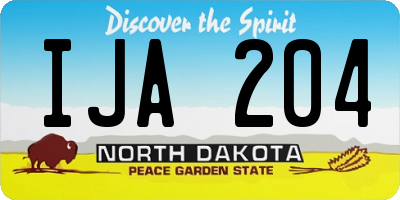 ND license plate IJA204