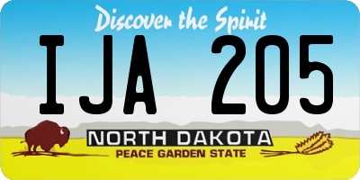 ND license plate IJA205