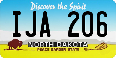 ND license plate IJA206