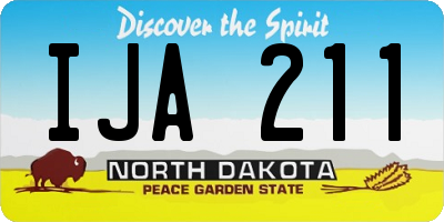 ND license plate IJA211