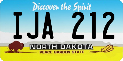 ND license plate IJA212