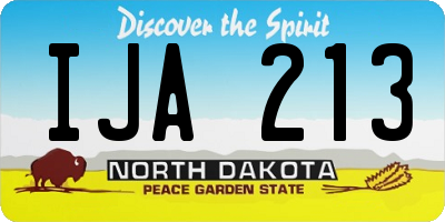 ND license plate IJA213