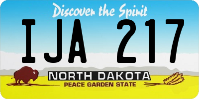 ND license plate IJA217