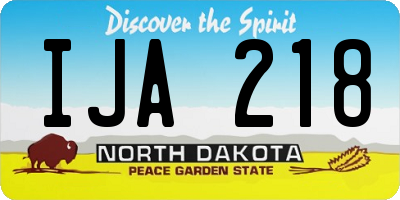 ND license plate IJA218
