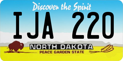 ND license plate IJA220