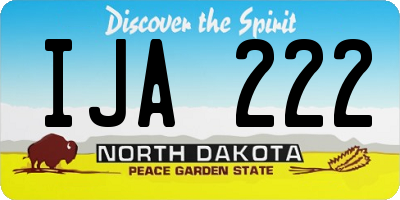 ND license plate IJA222