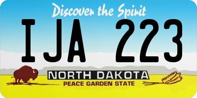 ND license plate IJA223