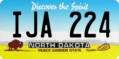 ND license plate IJA224