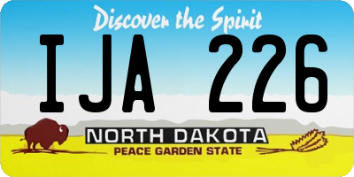 ND license plate IJA226