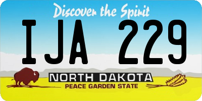 ND license plate IJA229