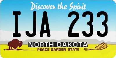 ND license plate IJA233