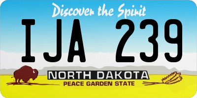 ND license plate IJA239