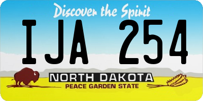 ND license plate IJA254
