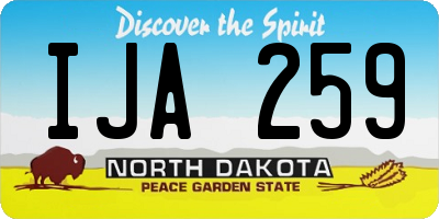 ND license plate IJA259
