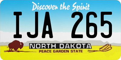 ND license plate IJA265