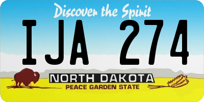 ND license plate IJA274
