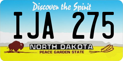 ND license plate IJA275