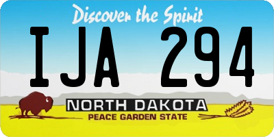 ND license plate IJA294
