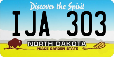 ND license plate IJA303