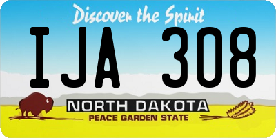 ND license plate IJA308