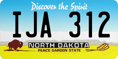 ND license plate IJA312