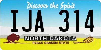 ND license plate IJA314