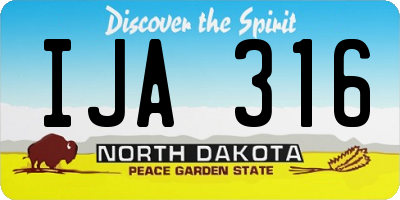 ND license plate IJA316