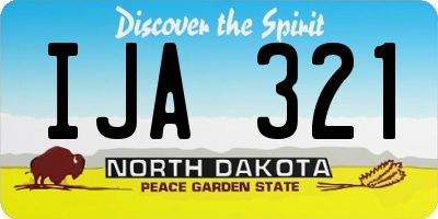 ND license plate IJA321