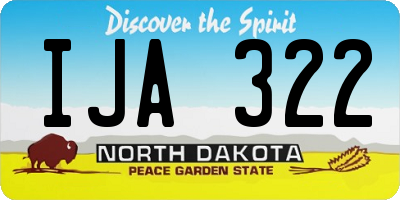 ND license plate IJA322
